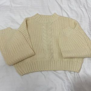 Cute cream câble knit sweater